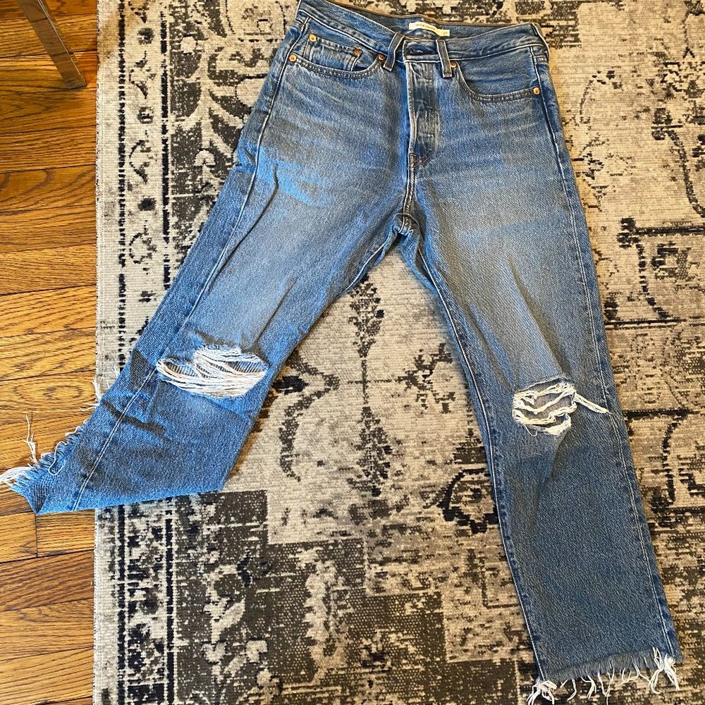 Levis Wedgie Ripped Straight Leg Jean